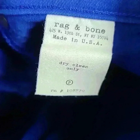 RAG & BONE Bright Blue Skinny For Intermix Jeans Size 28 Limited Edition - Picture 7 of 16